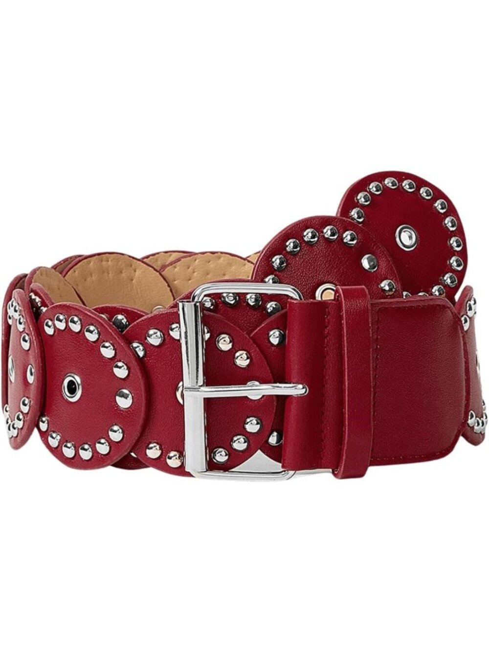 Faux Leather Wide Disc Buckle Belt | Boho Western Style Waist Accessory